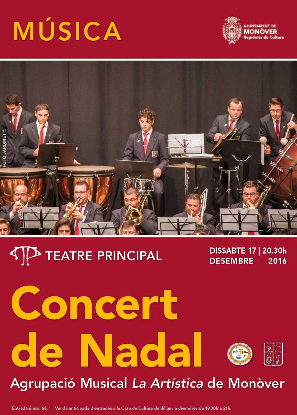 La Agrupación Musical La Artística de Monóvar ofrece su Concierto de Navidad