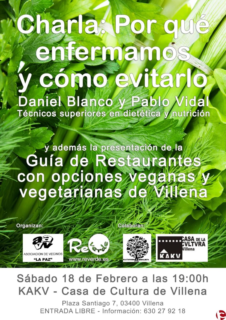 Charla organizada por la AAVV del barrio de La Paz: " PORQUE ENFERMAMOS y COMO EVITARLO ".