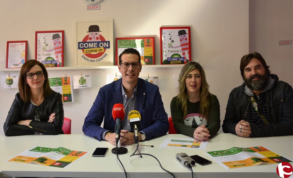 Elda se viste de verde por St. Patrick con actividades didácticas para promocionar el idioma inglés y un concierto de música celta