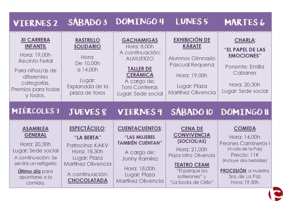Semana cultural y de fiestas del barrio de La Paz