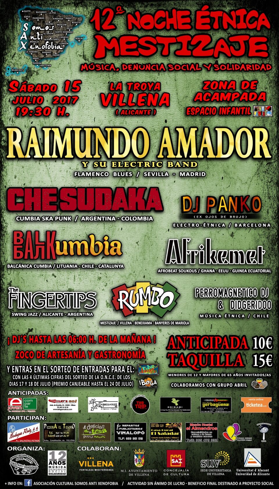 Raimundo Amador cabeza de cartel en la Noche Étnica del Mestizaje en Villena