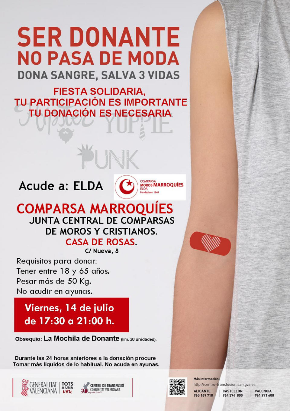 Donación de sangre de la comparsa de moros marroquíes en Elda.