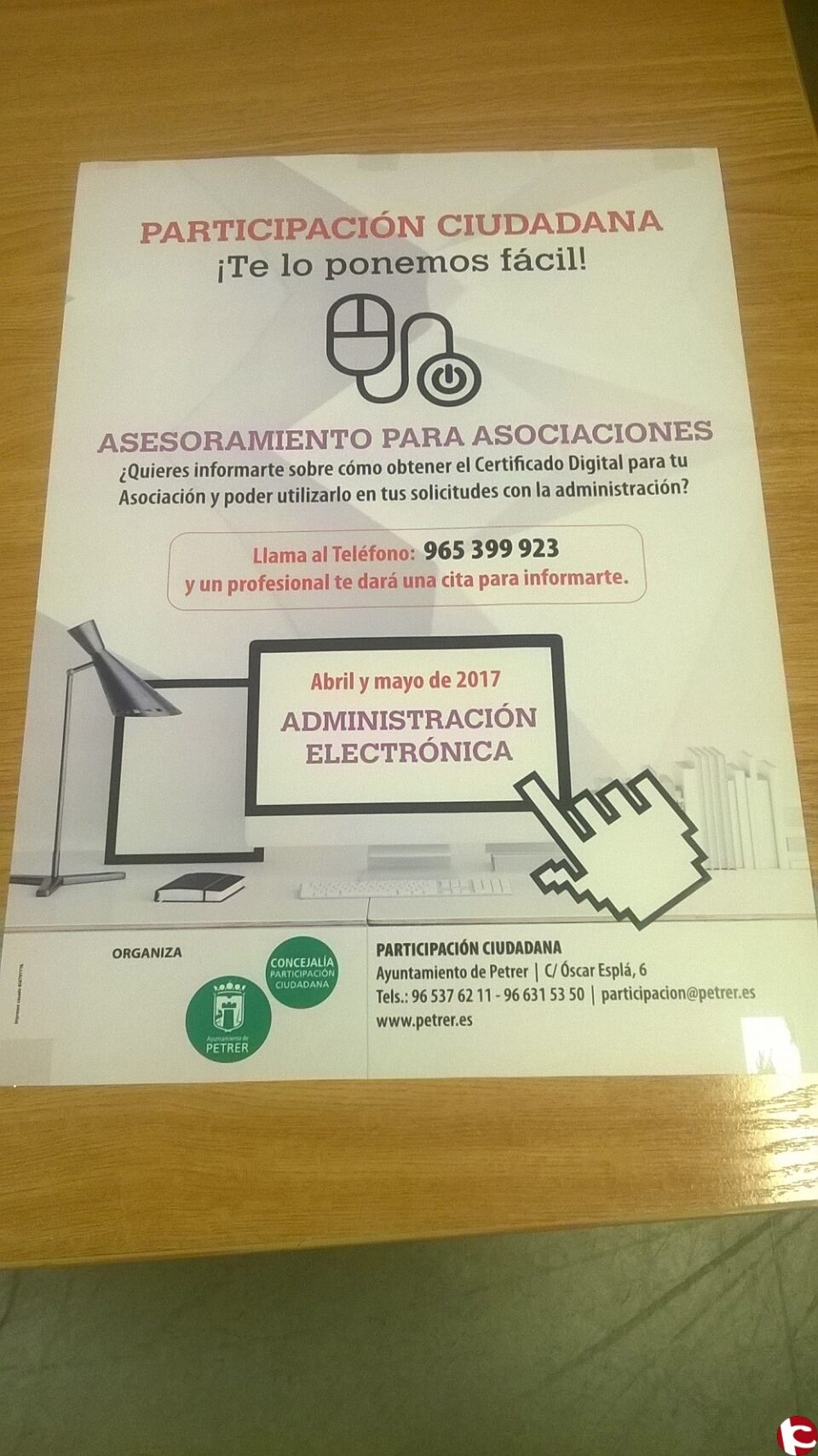 Asesoramiento sobre la Administración Electrónica para Asociaciones en Petrer.