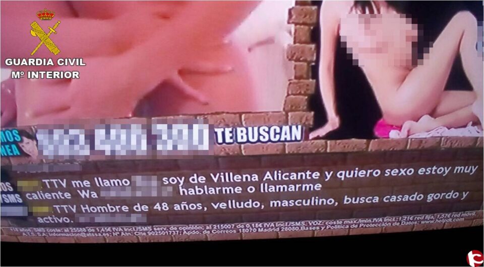 La Guardia Civil detiene a un menor en Villena por publicar el teléfono de una amiga en un anuncio de contactos sexuales