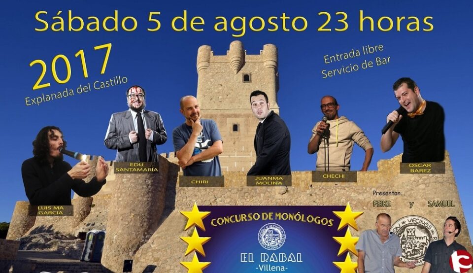 LOS MONÓLOGOS ASALTAN EL CASTILLO - Todo preparado para la final de la 7ª edición del Concurso Nacional de Monólogos El Rabal Villena.