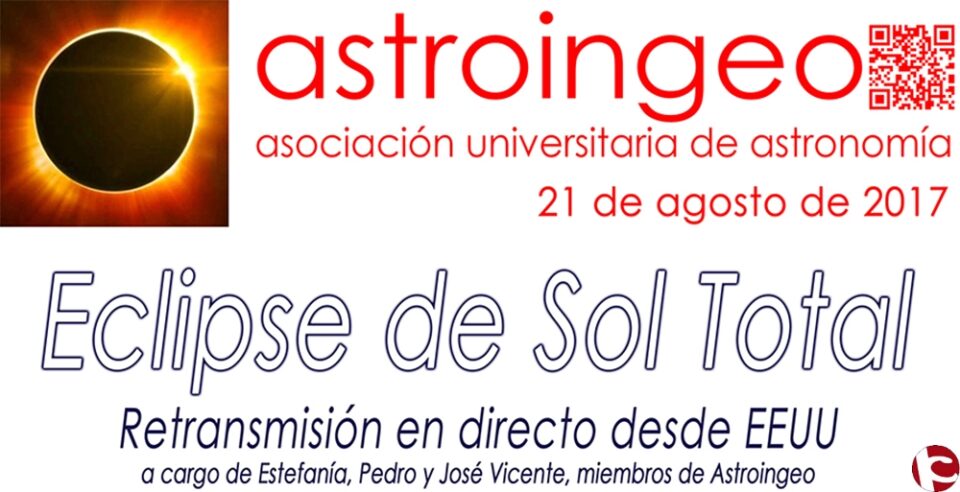 La Asociación de Astronomía de la UA Astroingeo retransmitirá en directo el eclipse total de sol que atravesará EEUU el 21 de agosto de 2017