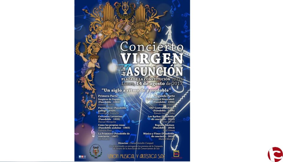 La Unión Musical rendirá homenaje a los pasodobles del último siglo en el concierto de la Virgen de la Asunción
