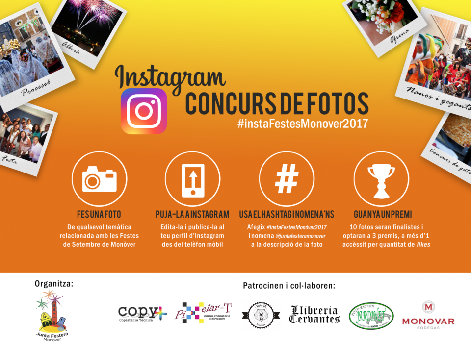 Cartel y bases del concurso de fotos a través de Instagram organizado por la Junta Festera para las Fiestas de Septiembre de 2017