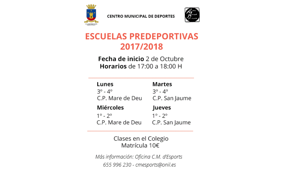 Escuelas Predeportivas 2017/2018