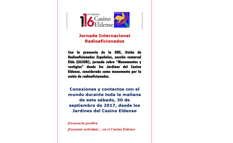 Jornada Internacional de radioafionados con el Casino como monumento