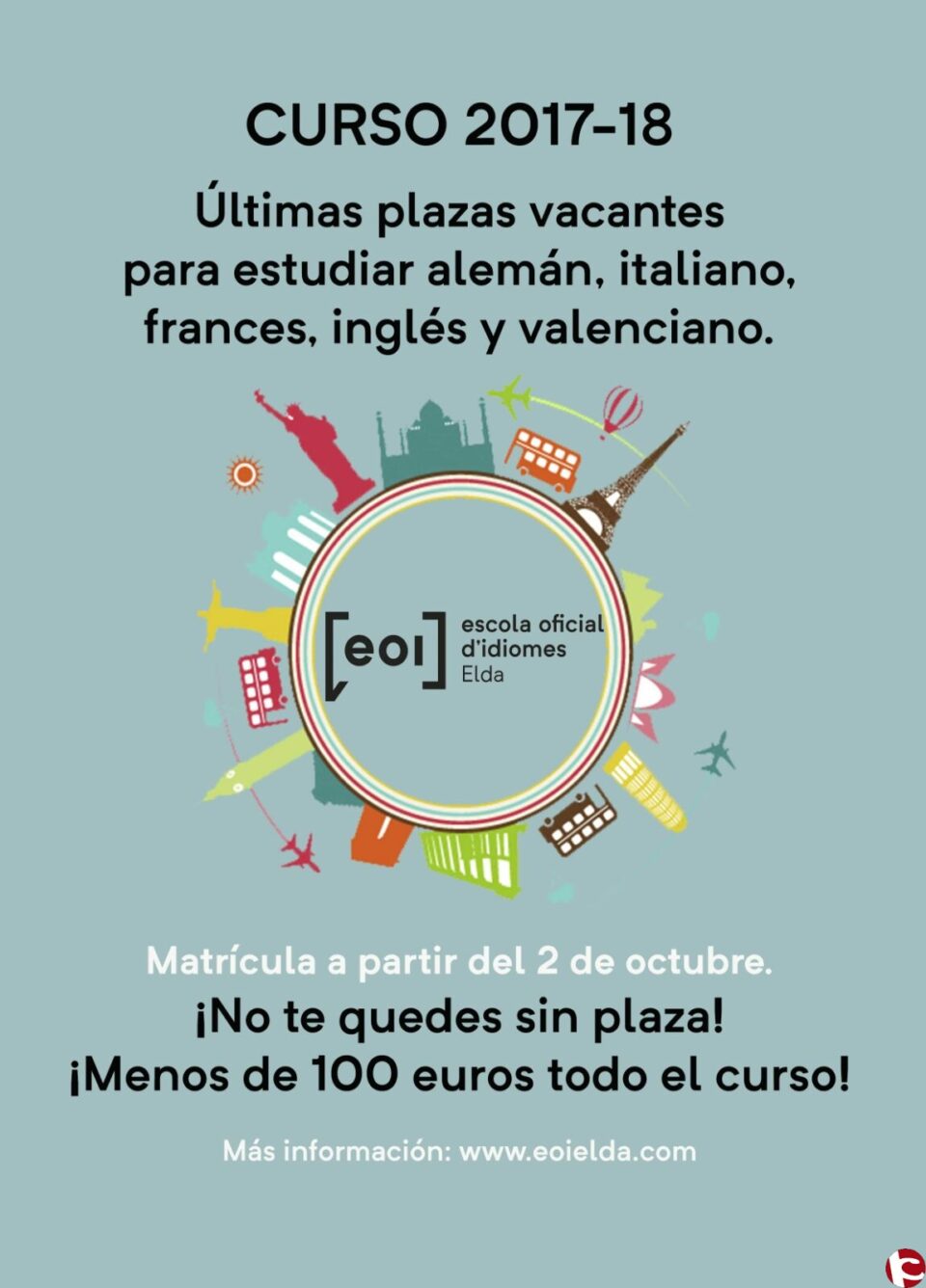 Últimas plazas para la matriculación en la Escuela Oficial de Idiomas