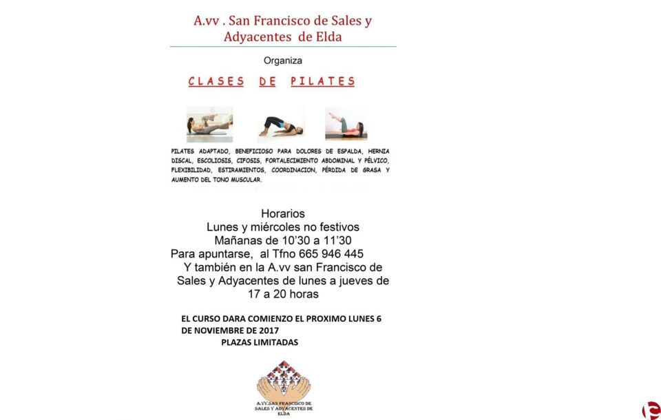 Curso de Pilates en la AVV San Francisco de Sales y Adyacentes