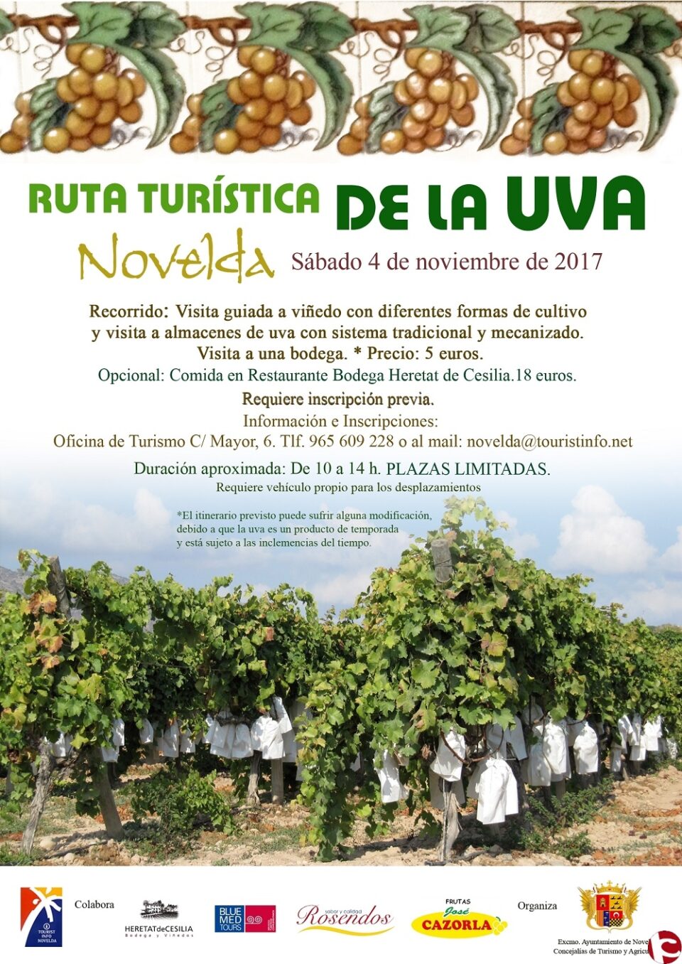 La Concejalía de Turismo organiza una nueva Ruta de la Uva