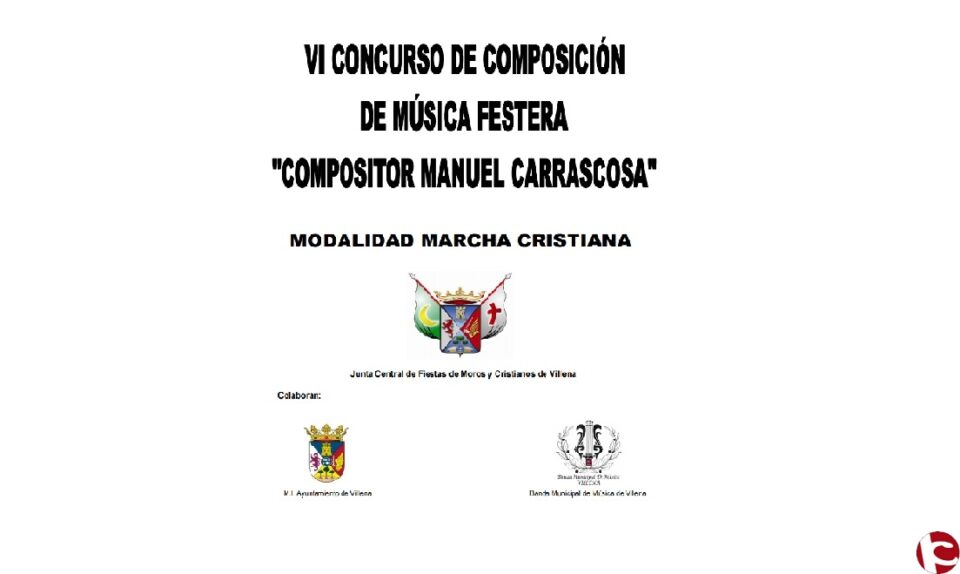 Se presentan las bases del VI Concurso de Composición de Música Festera Compositor Manuel Carrascosa - 2018