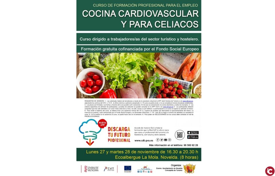 Curso de Cocina cardiovascualar y para celiacos