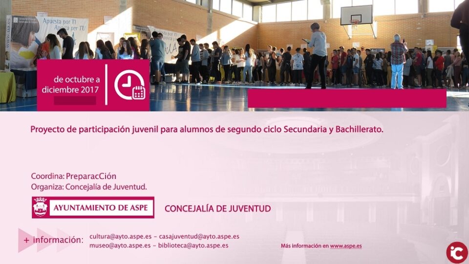 Juventud pone en marcha un proyecto de participación juvenil con alumnos de secundaria y bachillerato
