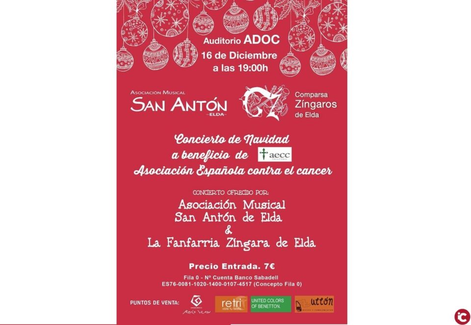 Concierto de la Fanfarria Zíngara y la Asociación Musical a beneficio de la AECC de Elda