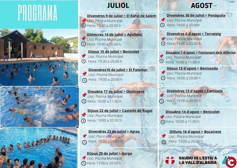 Aquafitness a les piscines municipals amb la Mancomunitat de lAlcoià i el Comtat