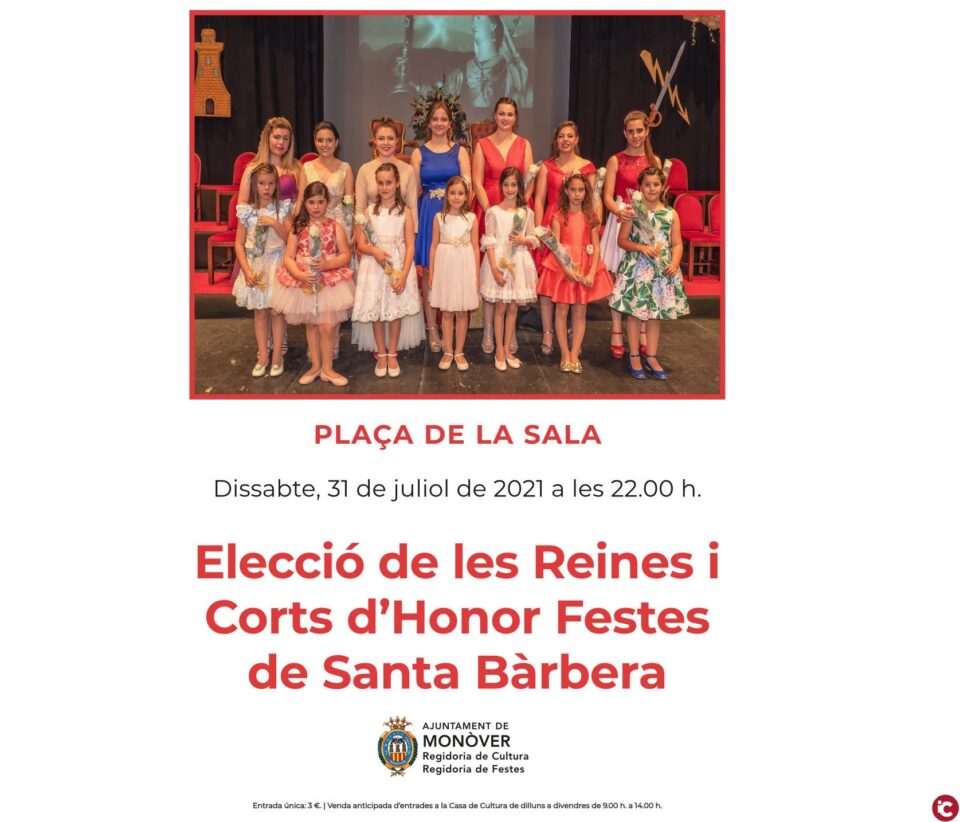 Elecció de les Reines i Cort d'Honor de les Festes de Santa Bàrbara 2021