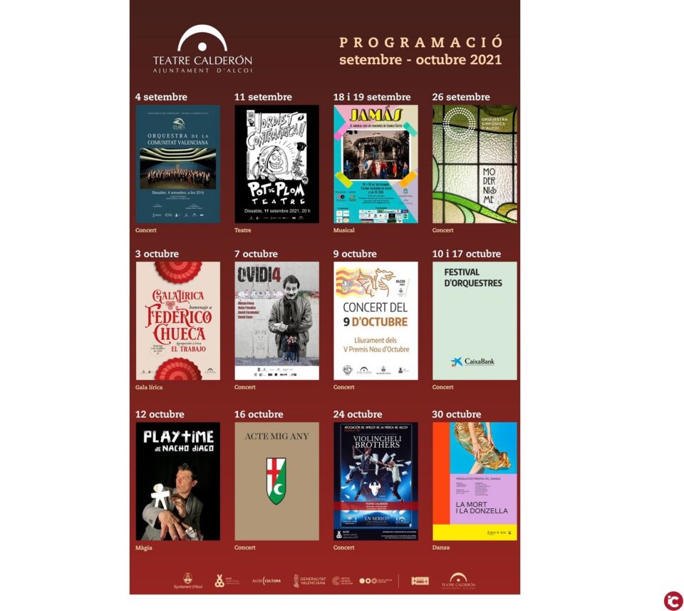 Avanç de la programació cultural de setembre i octubre