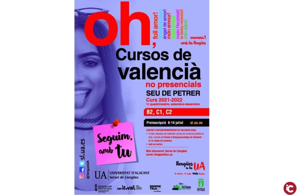 Cursos no presencials primer quadrimestre a Petrer 2021/2022