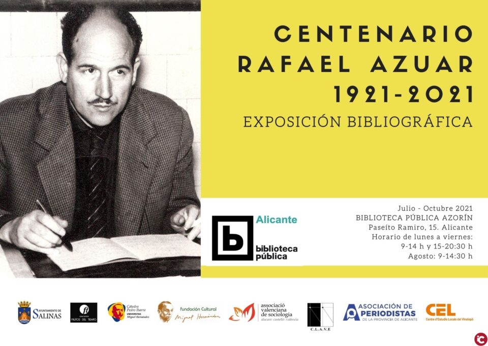 Una exposición bibliográfica recuerda a Rafael Azuar en la Biblioteca Pública Azorín de Alicante
