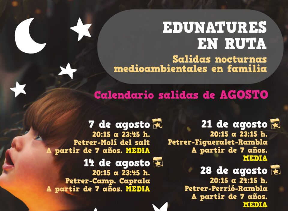 4 rutas nocturnas en agosto para conocer en familia los parajes naturales de Petrer