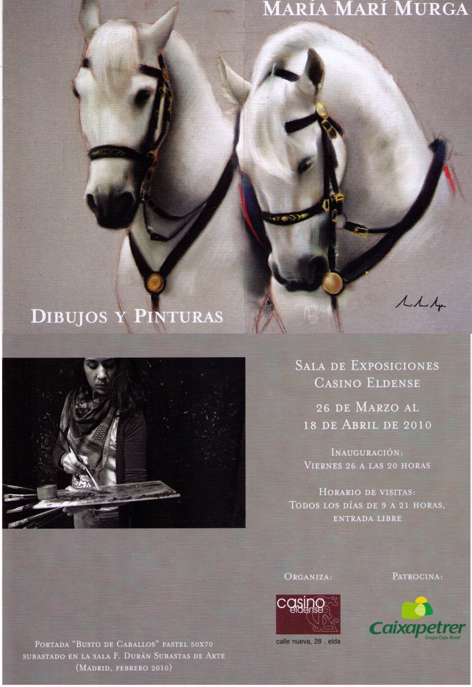 El casino acoge una exposición de dibujos y pintura de la Eldense María Marí Murga