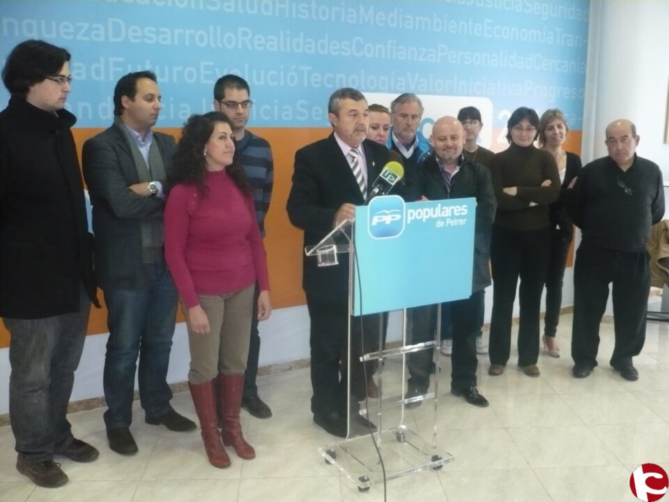 NOTA DEL PP. El PP de Petrer presenta una lista que mantiene la base de continuidad como garantía de futuro