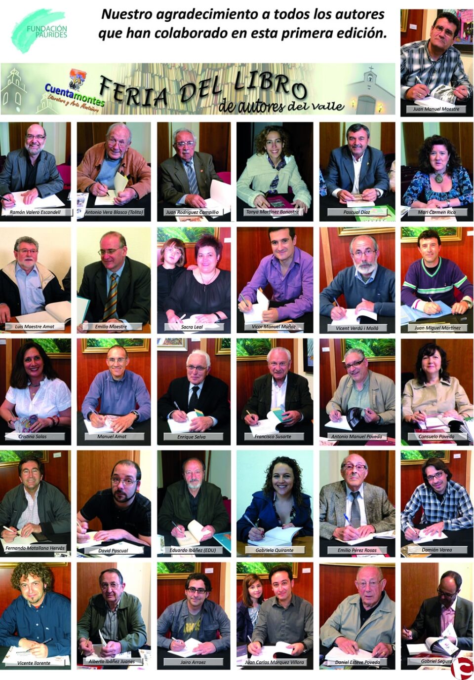 Escritores firmando libros en la Feria del libro de Autores del Valle