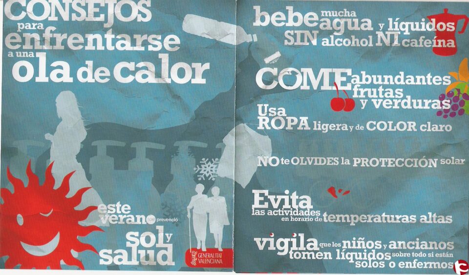 Campaña para prevenir los problemas de salud ocasionados por una ola de calor