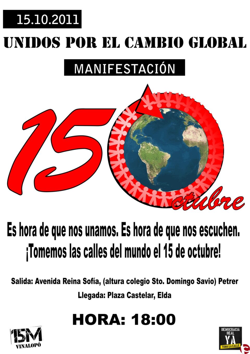 Comunicado de la Plataforma 15M: MANIFESTACIÓN 15 DE OCTUBRE