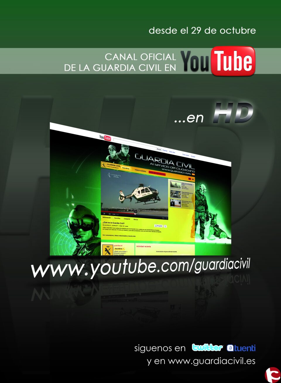 La Guardia Civil en HD en su nuevo canal de youtube