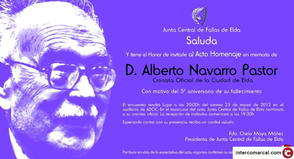 El viernes a las 20.00 se rendirá homenaje a Alberto Navarro y se nombrará al cronista oficial de las Fallas