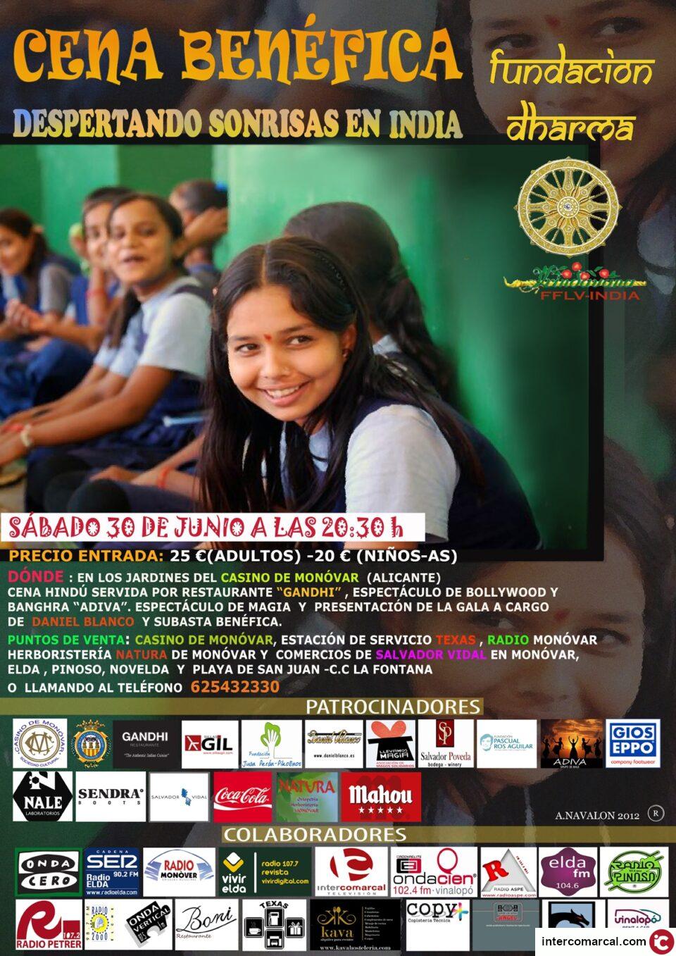 cena benéfica "Despertando sonrisas en India". Fundacion Dharma