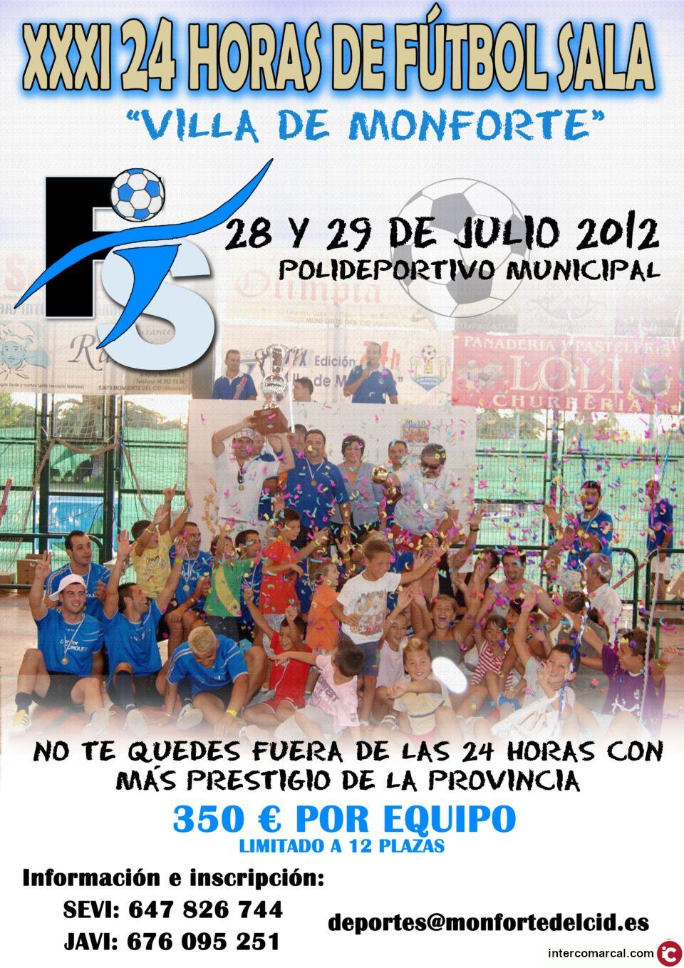 Llega la XXXI edición de las 24 horas de fútbol sala Villa de Monforte