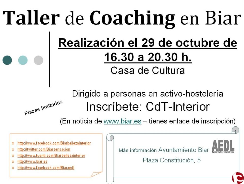 Introducción al COACHING en Biar