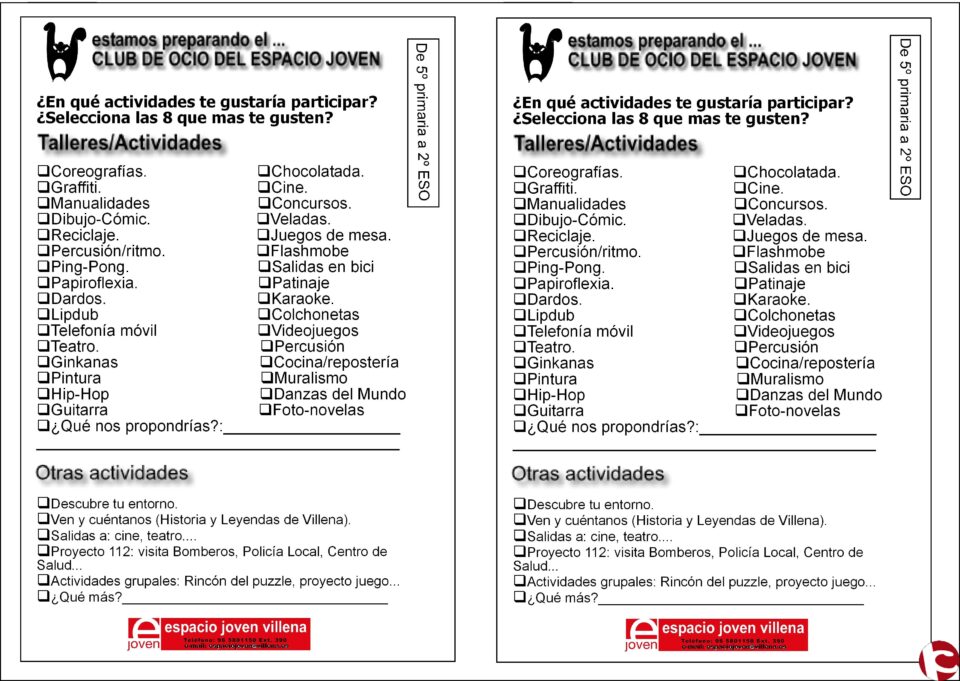 Presentadas diversas actividades del Espacio Joven