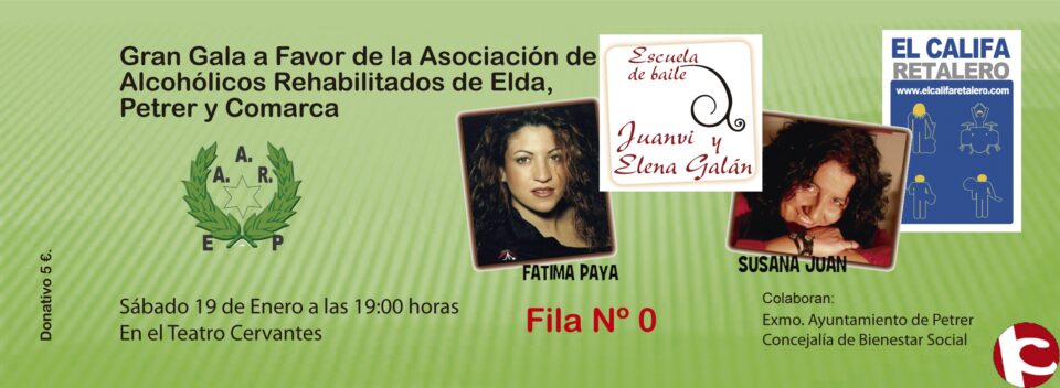 Gala beneficia a favor de la asociación de alchólicos rehabilitados