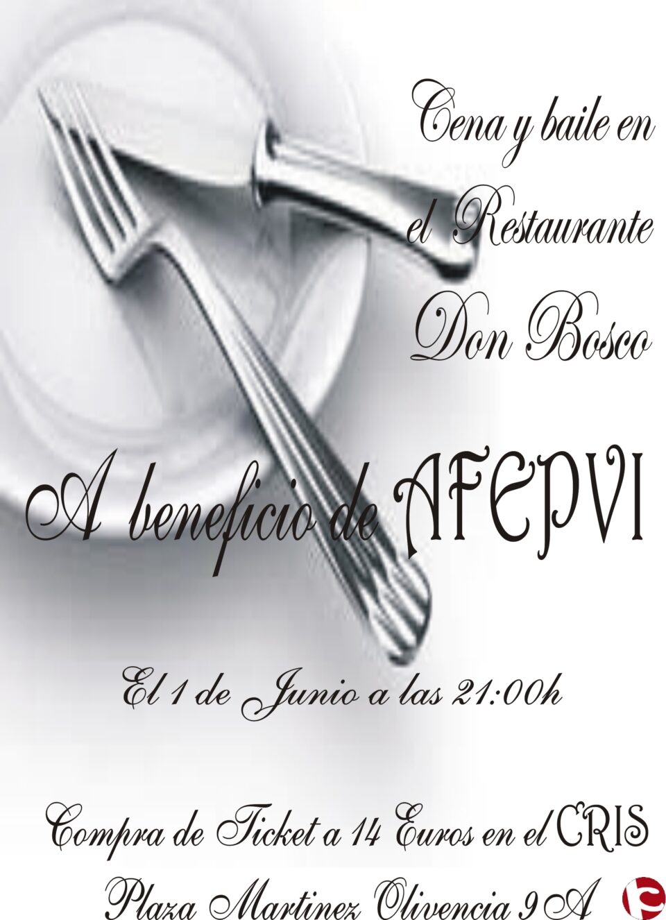AFEPVI INFORMA DE SU 1º CENA BENEFICA A BENEFICIO DE AFEPVI