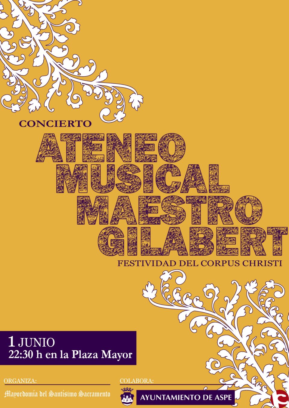 Concierto del Corpus el próximo dia 1 de junio a las 22.30 horas