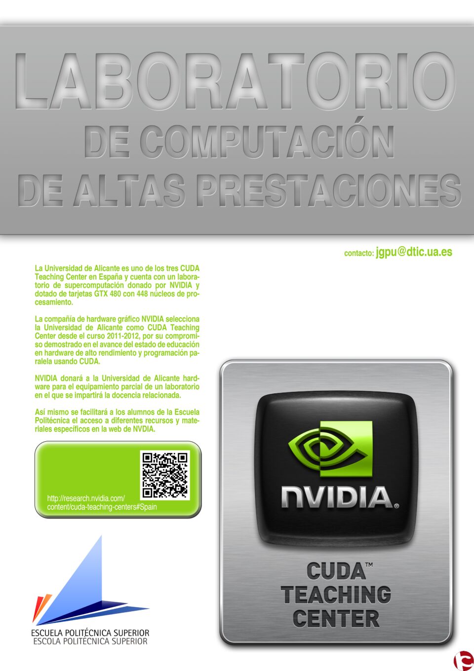 La Universidad de Alicante renueva su acuerdo de enseñanza con la multinacional de procesadores gráficos NVIDIA