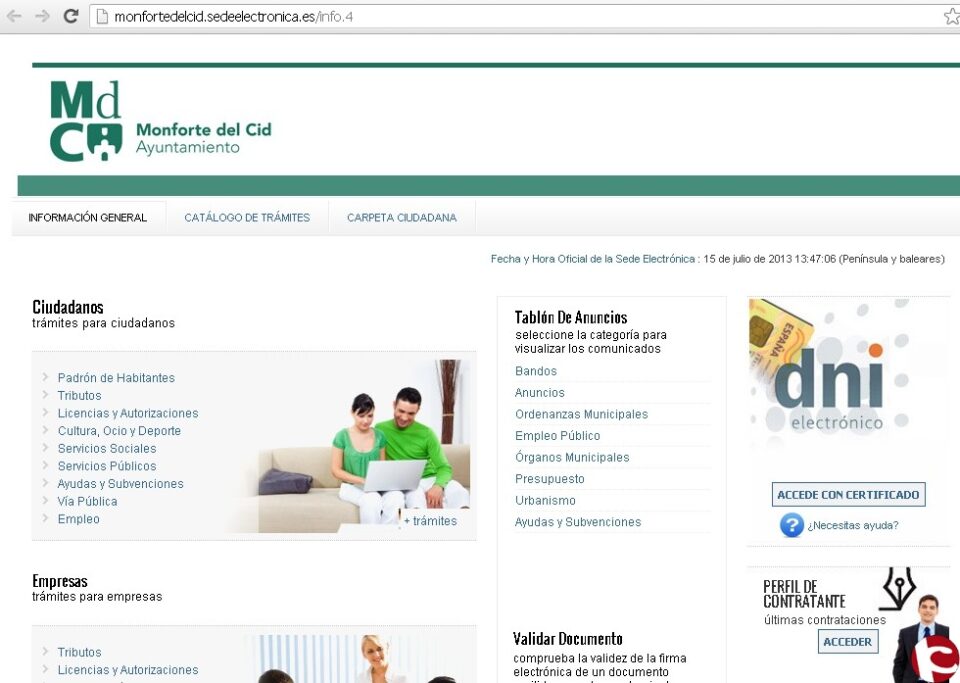 El Ayuntamiento de Monforte implanta la administración electrónica