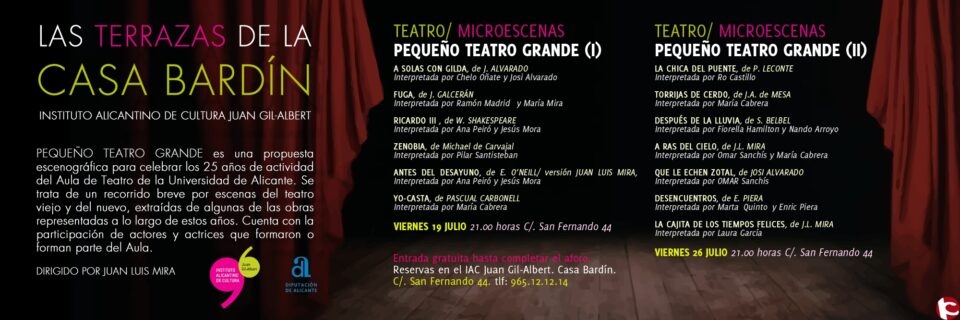 El Aula de Teatro de la UA interpreta Pequeño teatro grande en la Casa Bardín