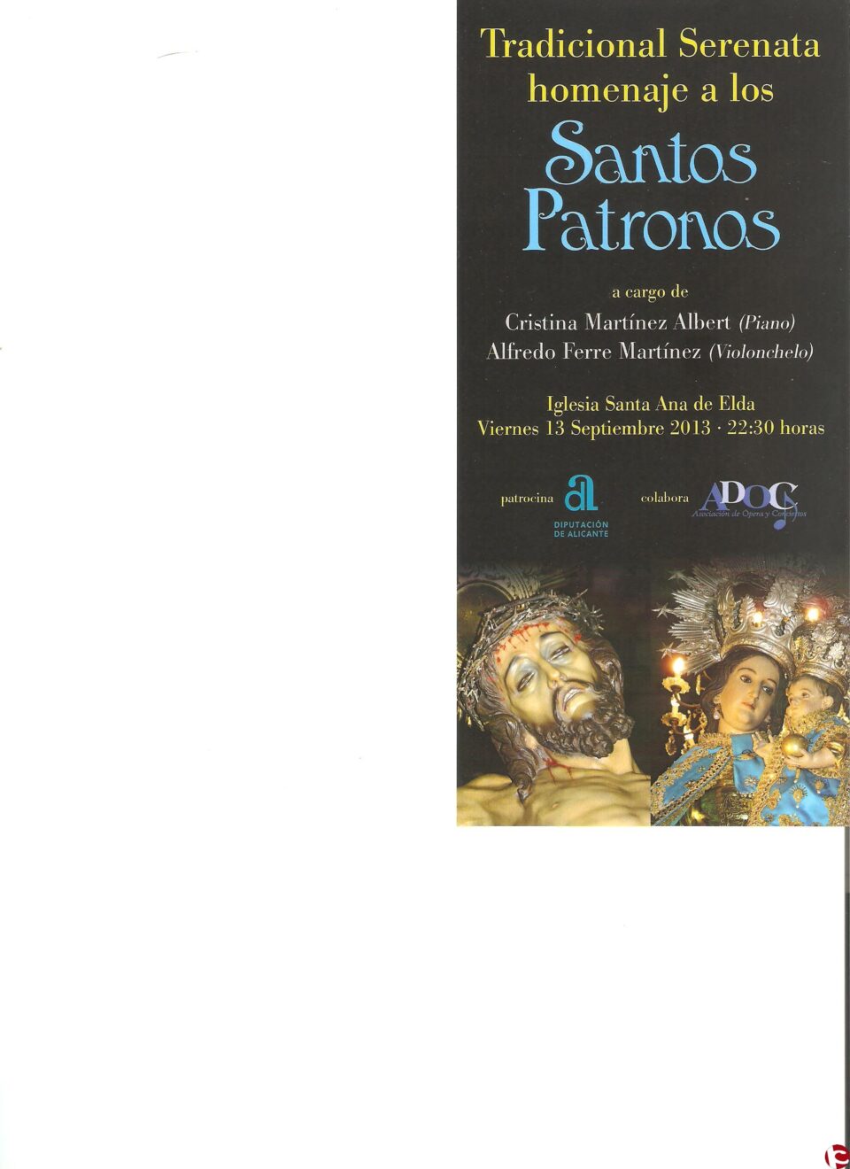 El 13 de septiembre se celebrará un concierto en el templo de Santa Ana