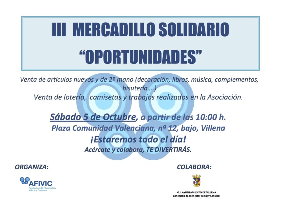 III MERCADILLO SOLIDARIO OPORTUNIDADES