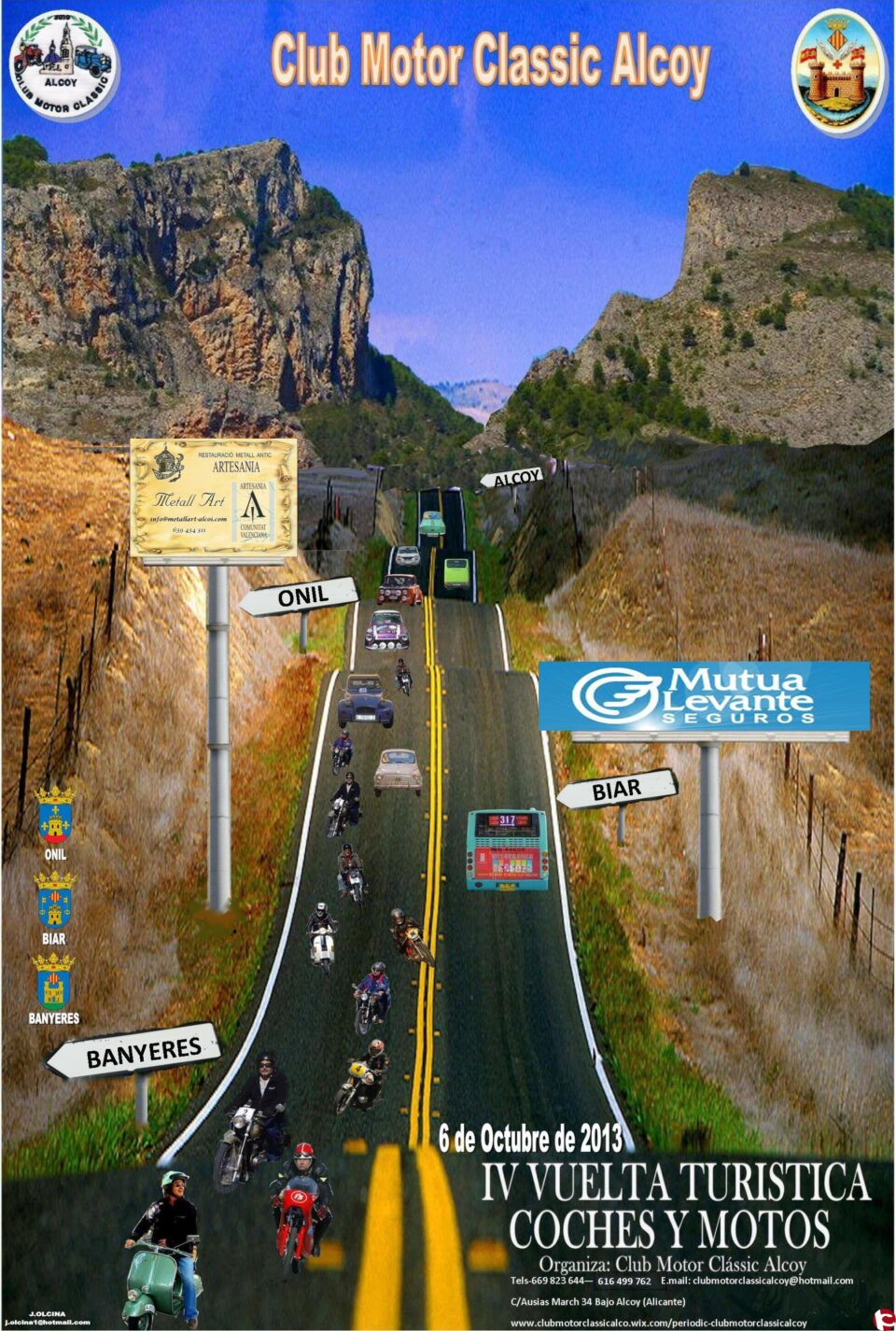 Evento en Biar "IV Vuelta Turística Coches y Motos"