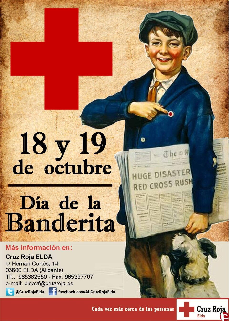 Los días viernes 18 y sábado 19 de abril Cruz Roja Elda celebra el Día de la Banderita