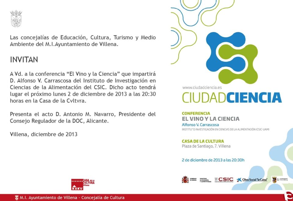 Conferencia "El vino y la ciencia"