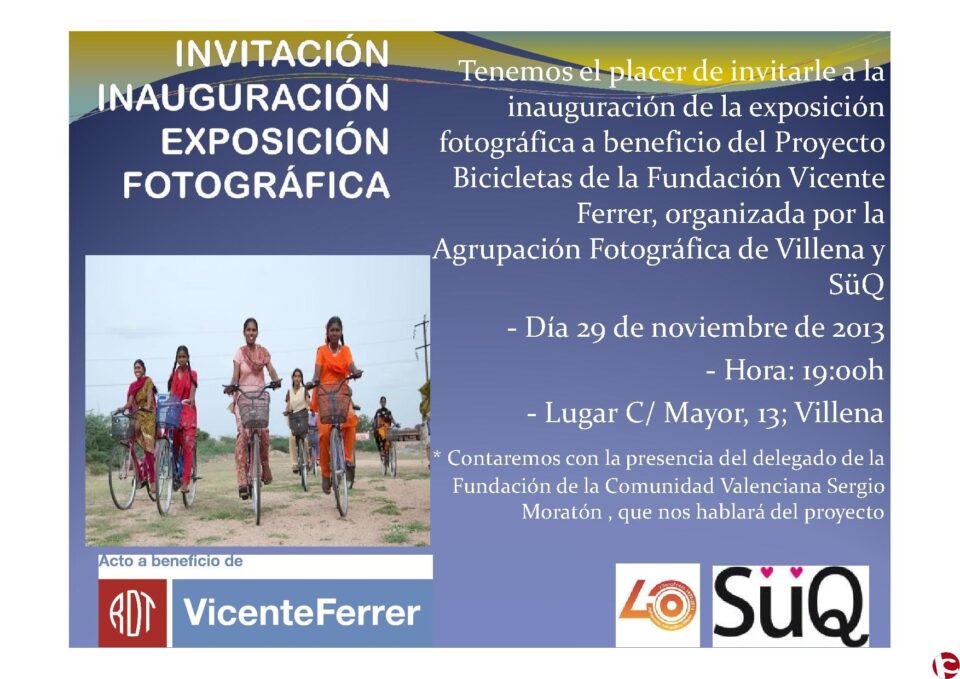 EXPOSICIÓN A BENEFICIO FUNDACIÓN VICENTE FERRER